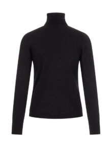 Rollkragenpulli aus Wolle - Schwarz/Metallic – Bild 2