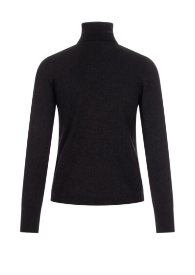 Rollkragenpulli aus Wolle - Schwarz/Metallic – Bild 2