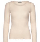 Feines Langarmshirt aus Wollmix - Ecru