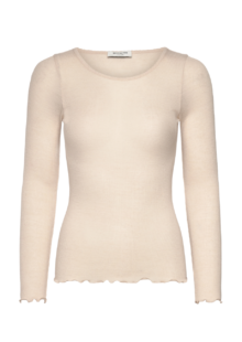 Feines Langarmshirt aus Wollmix - Ecru