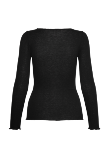 Feines Langarmshirt aus Wollmix - Schwarz – Bild 2
