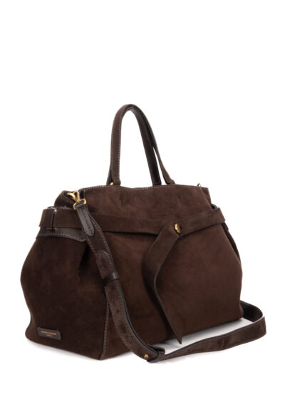 Große Veloursleder-Tasche „Miranda“ – Mokkabraun – Bild 2