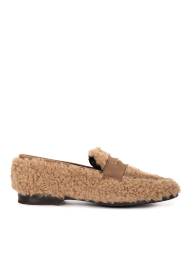 Lammfell-Penny-Loafer - Beige – Bild 2