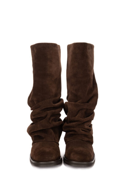 Stiefel „Kora“ aus Veloursleder – Braun – Bild 4