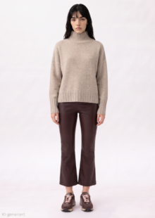 Pullover aus Merinowolle - Greige – Bild 4