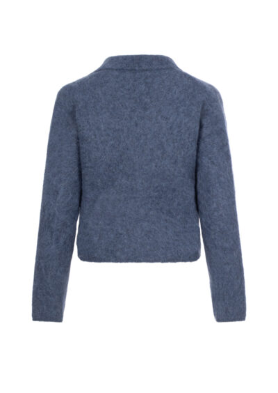 Strickjacke aus Alpakamix – Blau – Bild 2