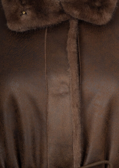 Fake-Fur-Wendemantel „Freja“ – Braun – Bild 5
