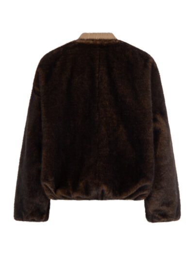 Fake-Fur-Wendejacke "Etta" - Olive – Bild 5