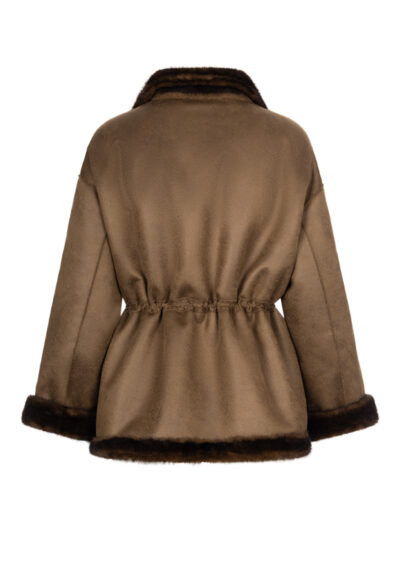 Fake-Fur-Wendejacke „Frankie“ – Olive – Bild 5