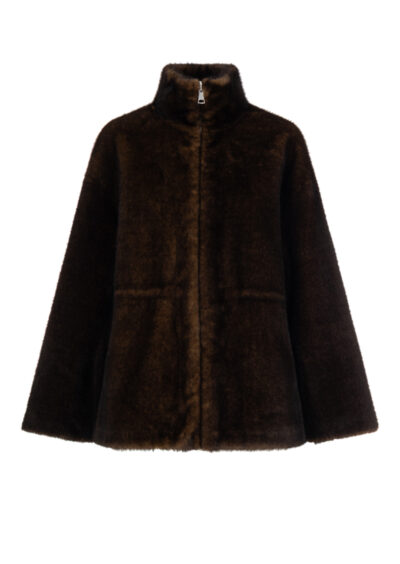 Fake-Fur-Wendejacke „Frankie“ – Olive – Bild 2