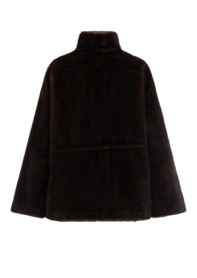 Fake-Fur-Wendejacke „Frankie“ – Olive – Bild 3
