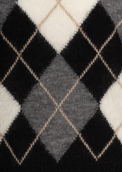 Pullover mit Argyle-Muster – Schwarz/Multi – Bild 3