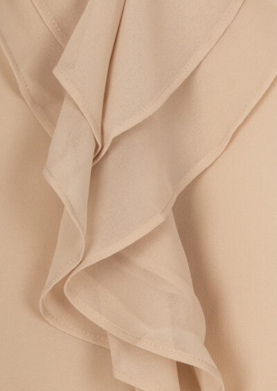 Bluse mit Volants „Lusso“ – Hellbeige – Bild 3