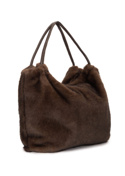 Fake-Fur Tasche "Alexi" - Braun – Bild 2