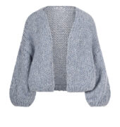 Grobstrickjacke aus einer Alpakamischung – Hellblau