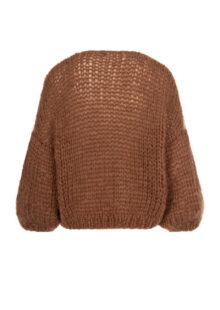 Grobstrickjacke aus einer Mohairmischung – Zimtbraun – Bild 2