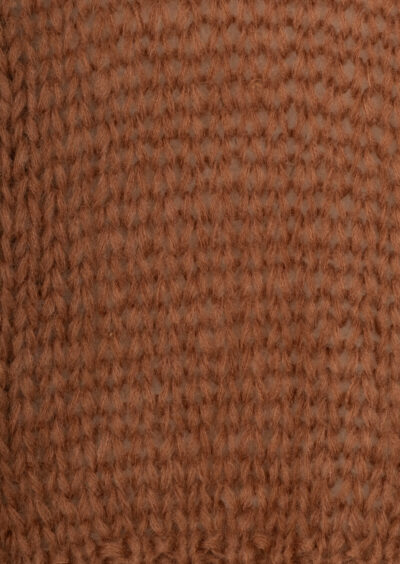 Grobstrickjacke aus einer Mohairmischung – Zimtbraun – Bild 3