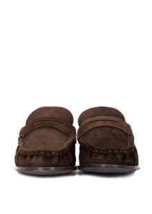Penny-Loafer aus Veloursleder – Dunkelbraun – Bild 4