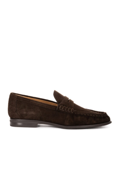 Penny-Loafer aus Veloursleder – Dunkelbraun – Bild 2