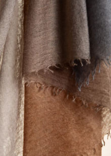 Souffle Semi Felted Degradee Schal - Brown – Bild 2