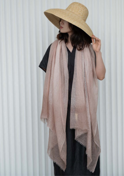 Dip-Dye Kaschmirschal - Blush Rosa – Bild 2