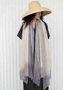 Dip-Dye Kaschmirschal - Grau – Bild 3