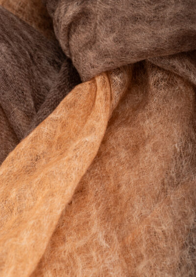 Dip-Dye Kaschmirschal - Apricot – Bild 2