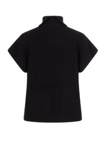 Kurzarm-Pullover "Ettas" aus Wolle - Schwarz – Bild 2