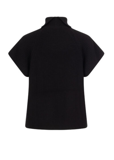 Kurzarm-Pullover "Ettas" aus Wolle - Schwarz – Bild 2