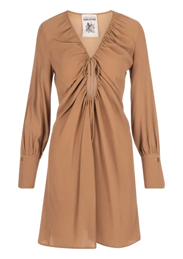 Kleid Semicouture Beige Braun