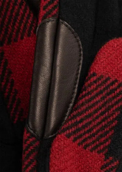 Handschuhe mit Karo-Muster Schwarz-Rot – Bild 2