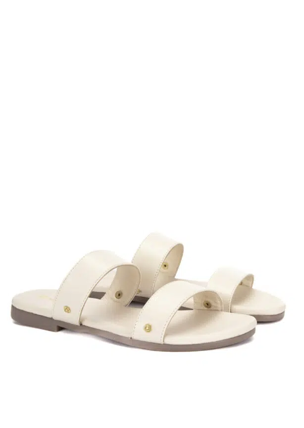 Hey Marly-Doppelriemen-Pantolette-creme