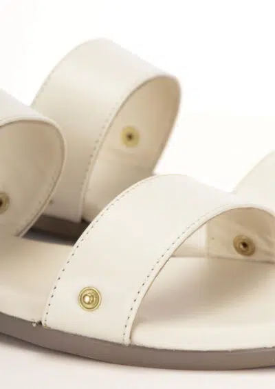 Doppelriemen-Pantolette "Classic" Creme – Bild 5