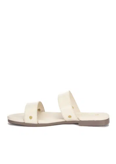 Doppelriemen-Pantolette "Classic" Creme – Bild 3