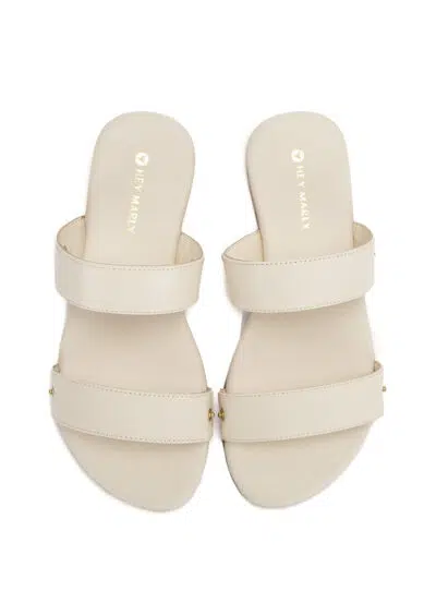 Doppelriemen-Pantolette "Classic" Creme – Bild 2