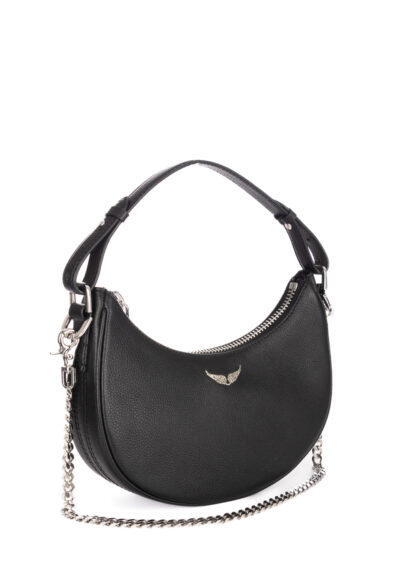Tasche aus Leder "Moonrock" Schwarz – Bild 2