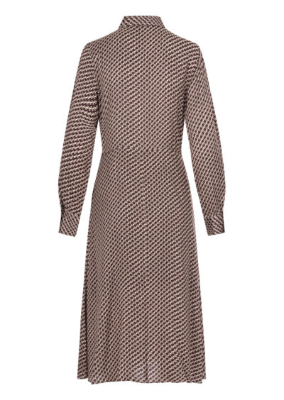 Viskose-Kleid mit grafischem Muster - Braun/Weiß – Bild 2