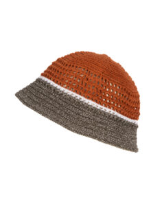 Gehäkelter Hut Orange-Silber