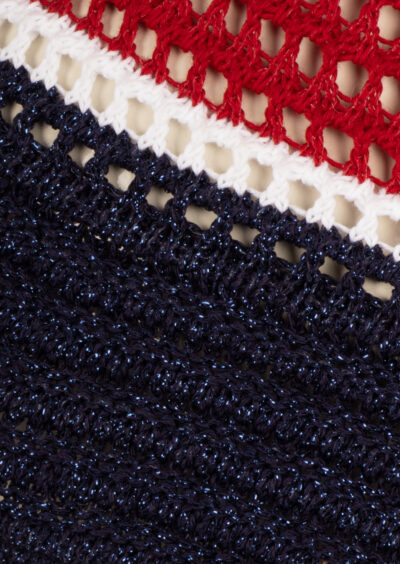 Gehäkelter Hut Rot-Blau – Bild 2