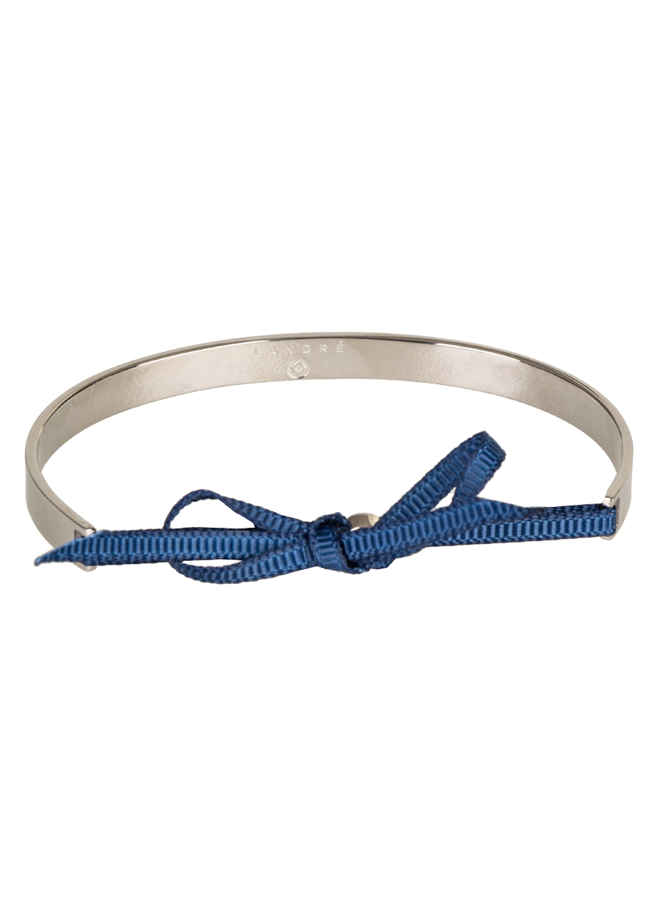 product_2_7_27726_balance_silber__navy_1 Armreif mit Schleife - silber/blau – Bild 1