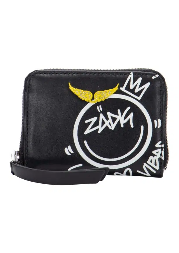 Kleine Geldbörse aus Leder in Schwarz-0