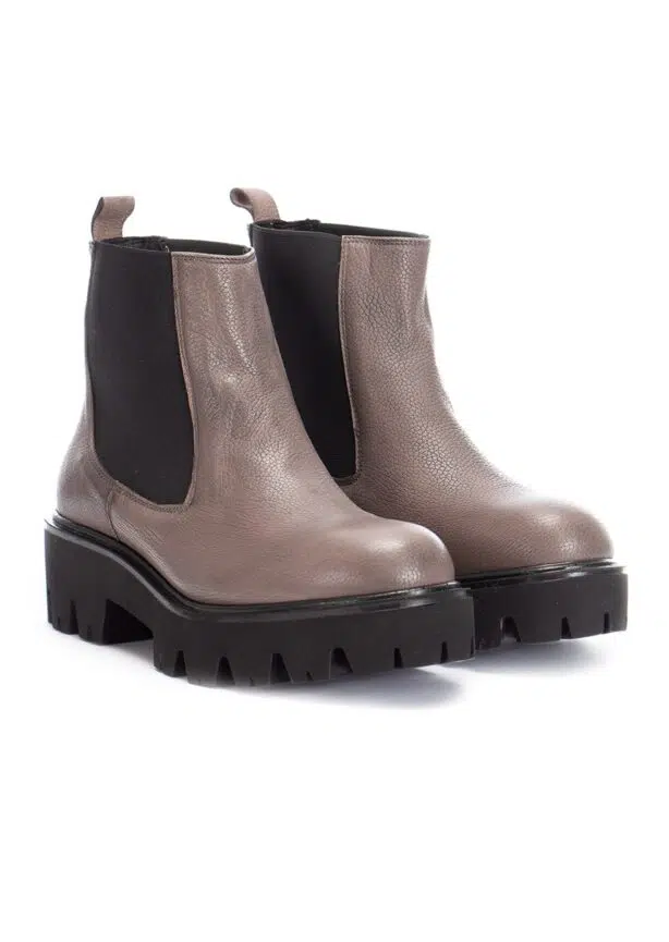 Lederboots in Taupe-0