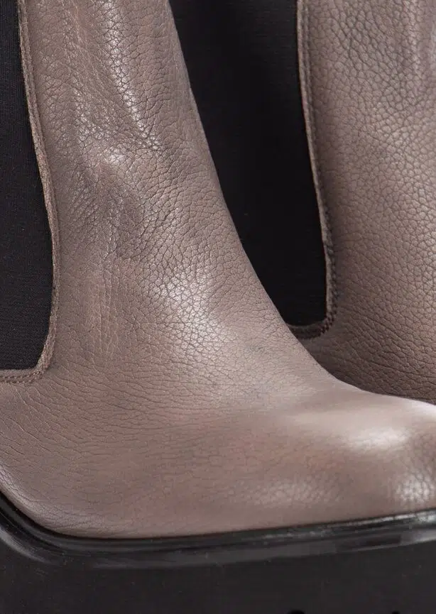 Lederboots in Taupe-68425