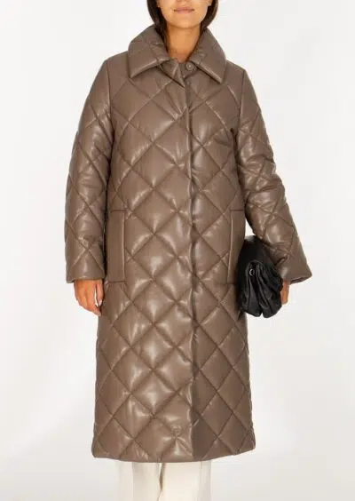 Mantel in Leder-Optik in Taupe-68359