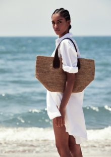 Shopper "Tokyo" aus Bast - Dunkelbraun – Bild 2