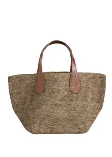 Shopper "Tokyo" aus Bast - Dunkelbraun