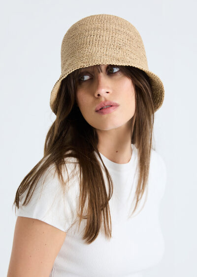 Bucket Hat "Andao" aus Bast - Braun – Bild 2