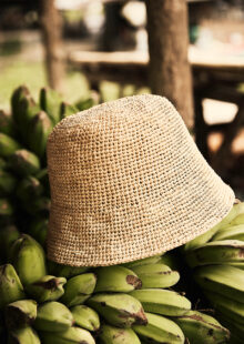 Bucket Hat "Andao" aus Bast - Braun – Bild 3