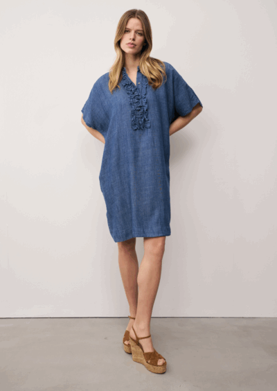 Leinenkleid „Daisy“ – Dunkelblau – Bild 2
