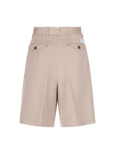 Shorts aus Viskose-Leinen - Beige – Bild 2